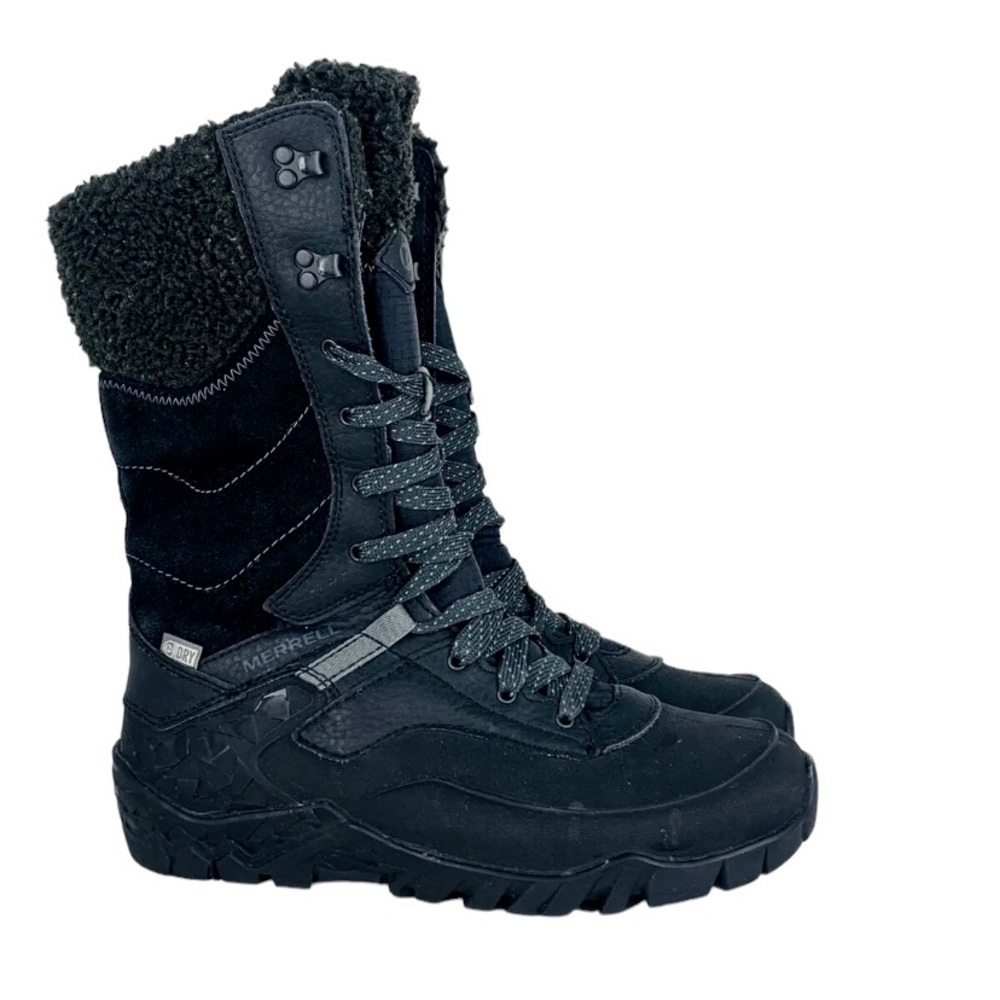 Merrell Vibram Womens US 6 Black 200 Gram Insulation Lace Up Boots Arctic Grip